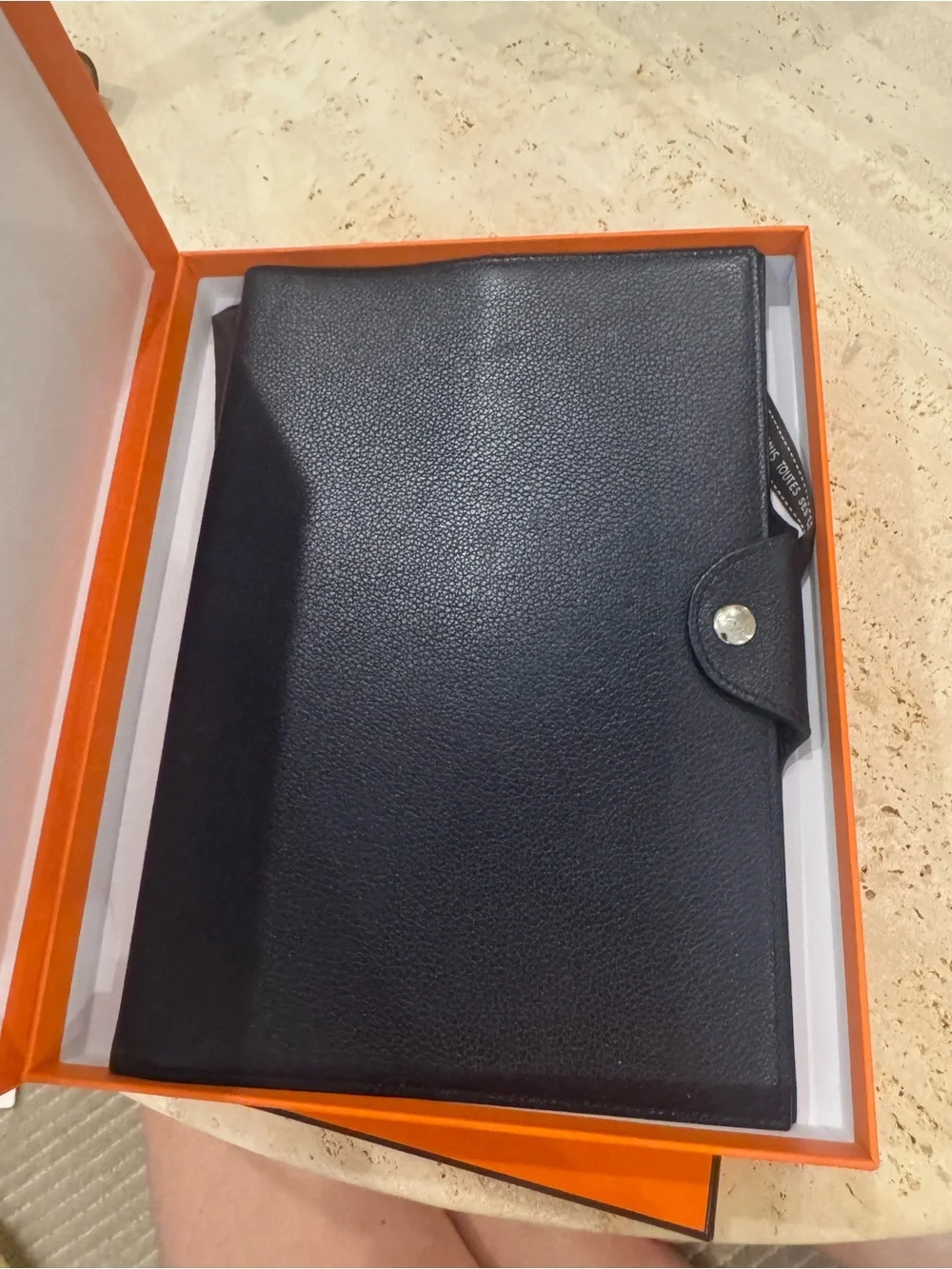 Hermès Ulysse Universel A5 Notebook Cover navy blue Togo Leather | Hermes Box